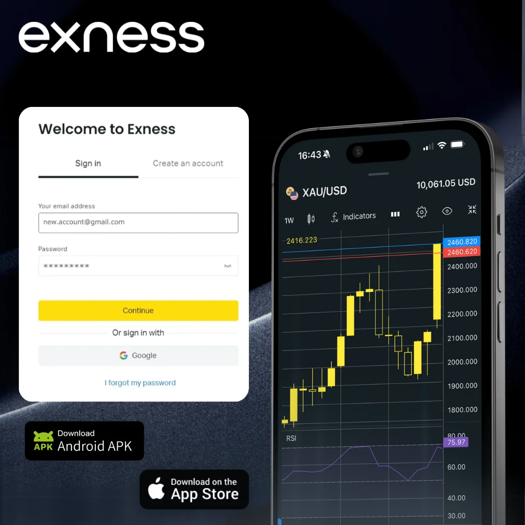 Logging into Exness