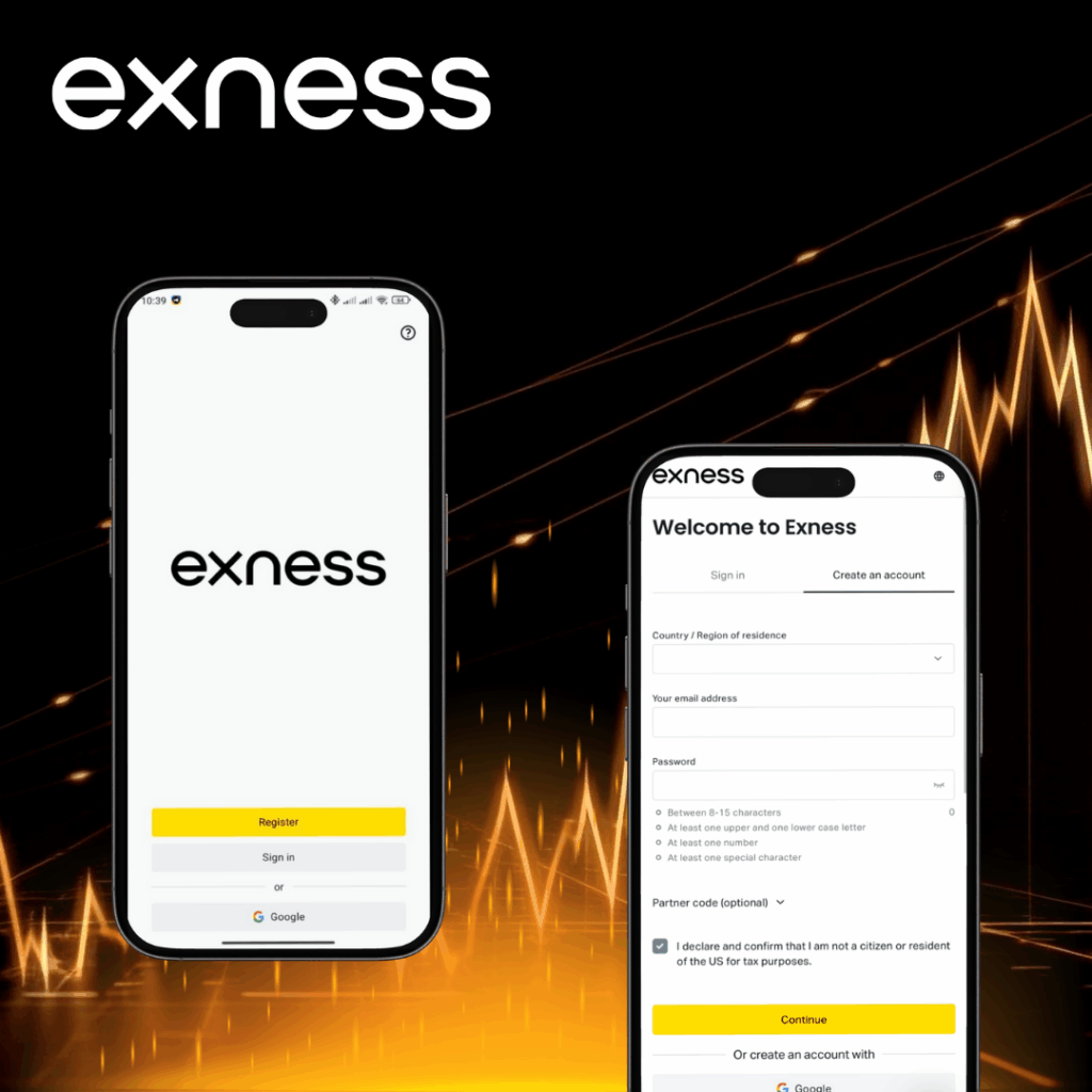 Signing up on the Exness App