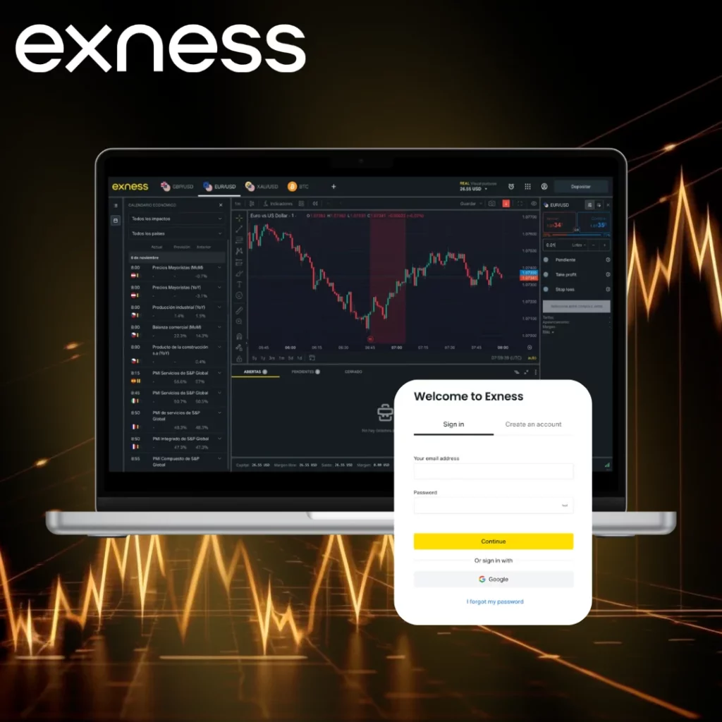 Logging into Exness on PC
